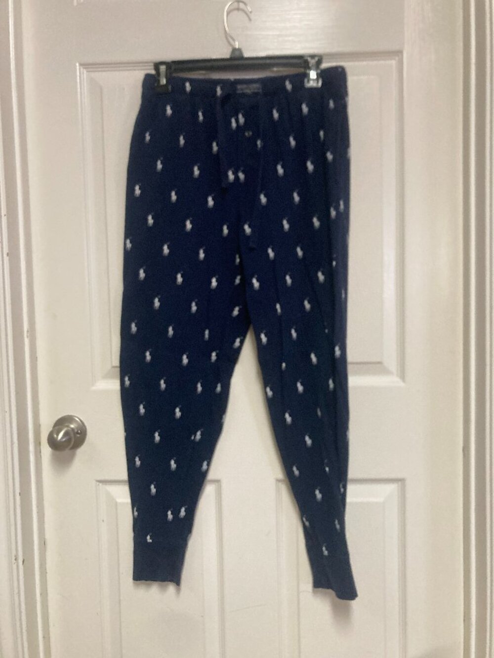 Polo Ralph Lauren Pajama Pants 100% Cotton Navy Blue Pony size medium Men's